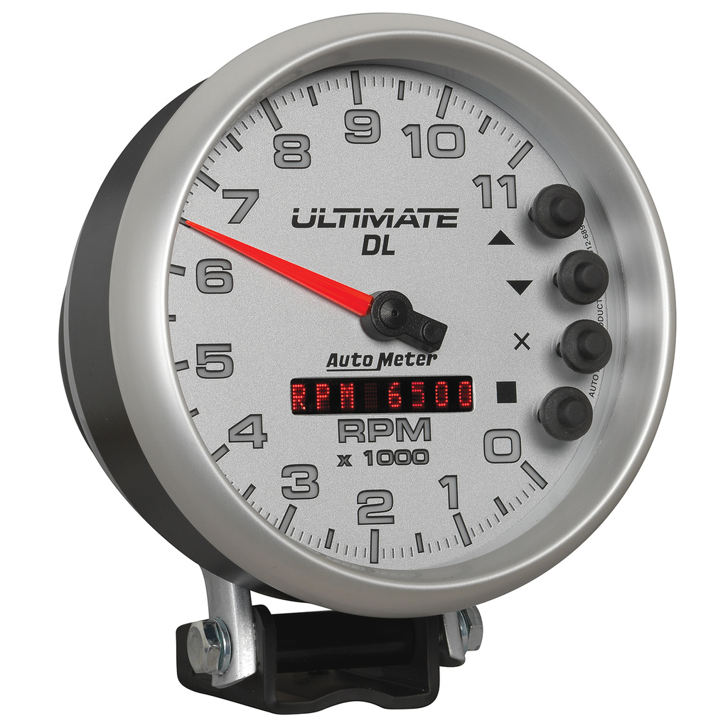 5" Varvräknare, 0-11,000 RPM, PEDESTAL, ULTIMATE DL PLAYBACK, SILVER