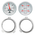 2-mätarpanel, direktmontering, CHEVY CAR 51-52, 2 GAUGE,  ARCTIC WHITE