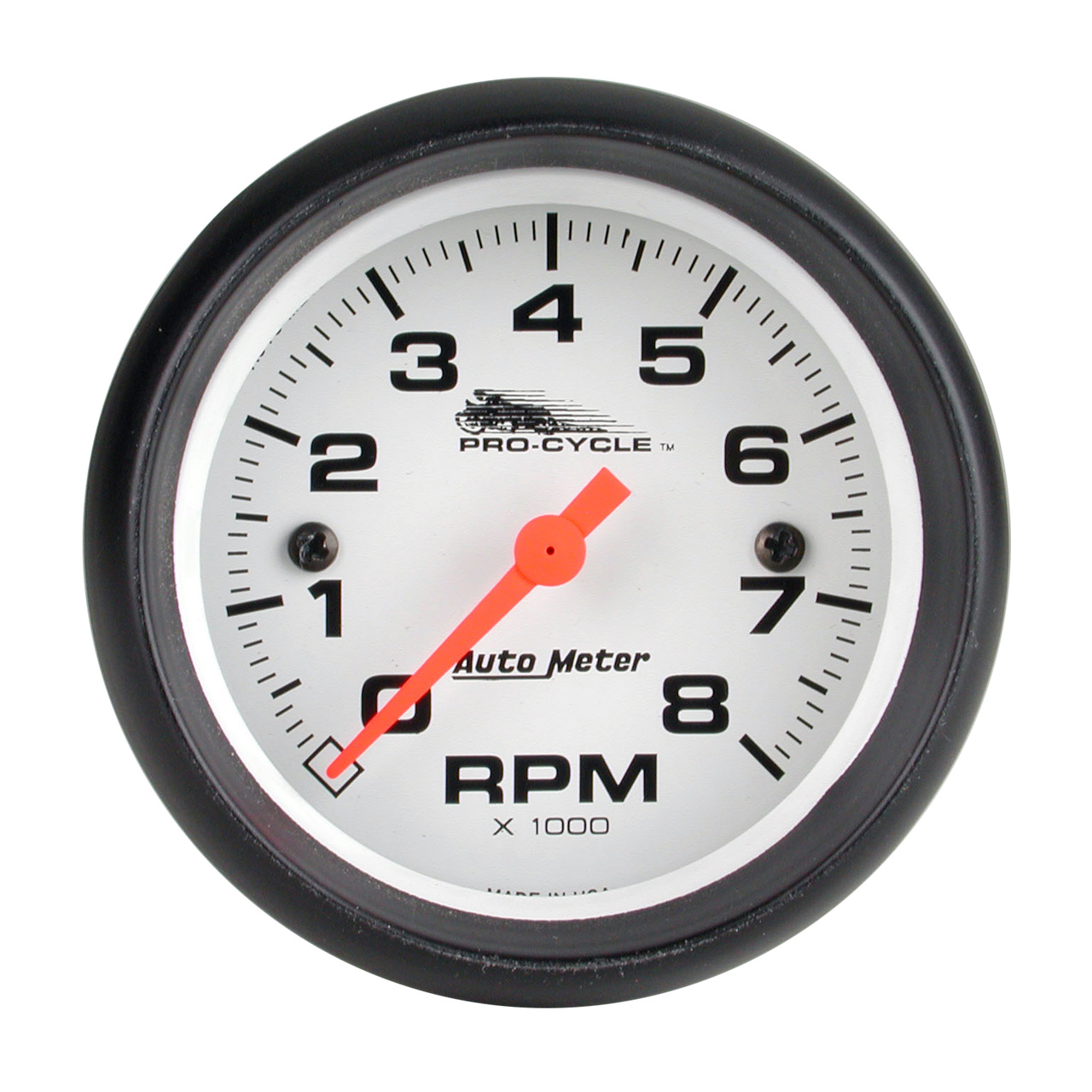 2-5/8" Varvräknare, 0-8,000 RPM, WHITE, PRO-CYCLE