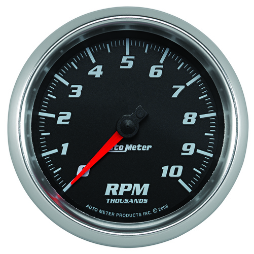 3-3/8" Varvräknare, 0-10,000 RPM, BLACK, PRO-CYCLE