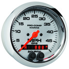 3-3/8" GPS Hastighetsmätare,, 0-50 MPH, MARINE CHROME ULTRA-LITE