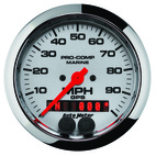 3-3/8" GPS Hastighetsmätare,, 0-100 MPH, MARINE CHROME ULTRA-LITE