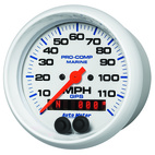 3-3/8" GPS Hastighetsmätare,, 0-120 MPH, MARINE WHITE