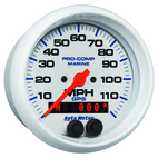 3-3/8" GPS Hastighetsmätare,, 0-120 MPH, MARINE WHITE