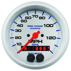 3-3/8" GPS Hastighetsmätare,, 0-140 MPH, MARINE WHITE