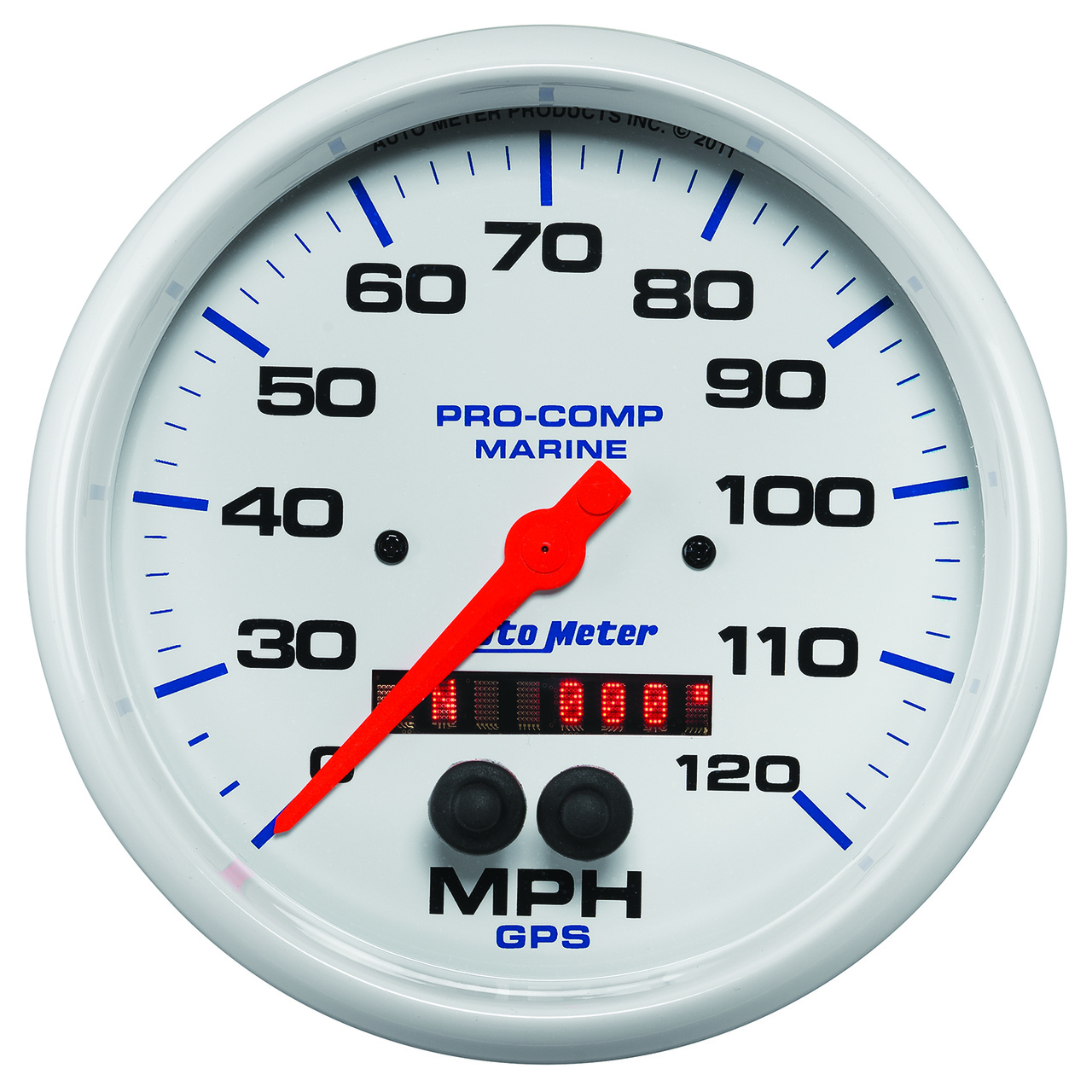 5" GPS Hastighetsmätare,, 0-120 MPH, MARINE WHITE