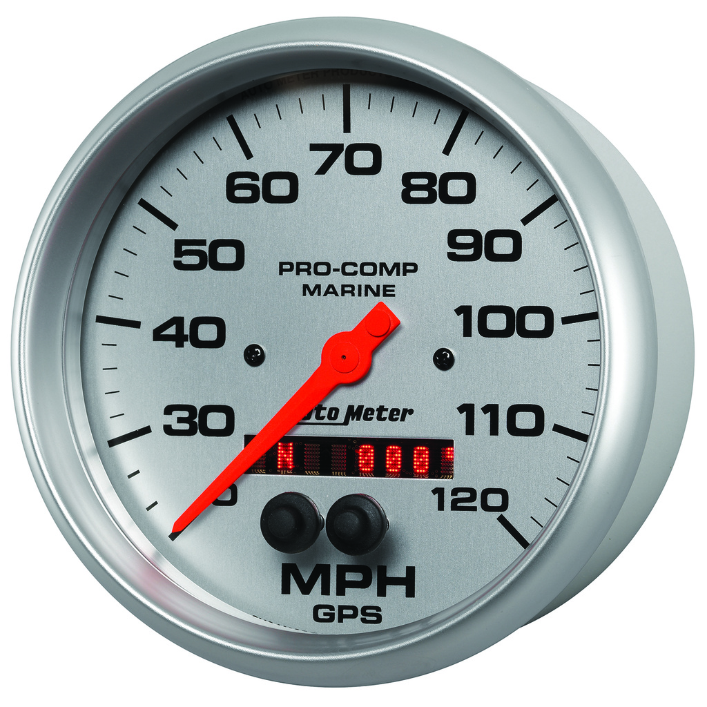 5" GPS Hastighetsmätare,, 0-120 MPH, MARINE SILVER ULTRA-LITE