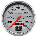 5" GPS Hastighetsmätare,, 0-120 MPH, MARINE CHROME ULTRA-LITE