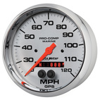 5" GPS Hastighetsmätare,, 0-120 MPH, MARINE CHROME ULTRA-LITE