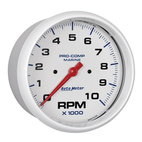 5" Varvräknare, 0-10,000 RPM, MARINE WHITE