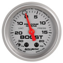 2-1/16" VACUUM/Laddtryck, 30 IN HG/20 PSI, MARINE SILVER ULTRA-LITE