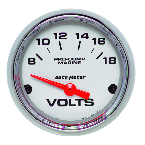 2-1/16" Voltmätare, 8-18V, MARINE CHROME ULTRA-LITE