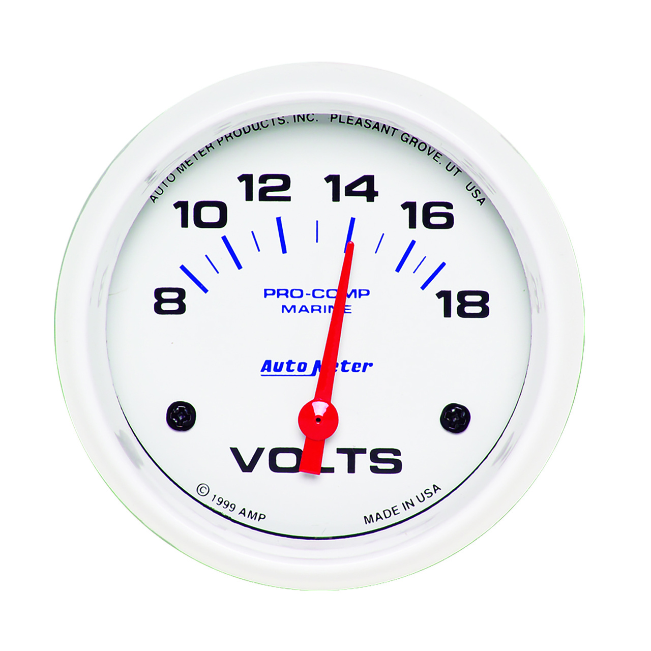 2-5/8" Voltmätare, 8-18V, MARINE WHITE