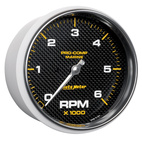 5" Varvräknare, 0-6,000 RPM, MARINE CARBON FIBER