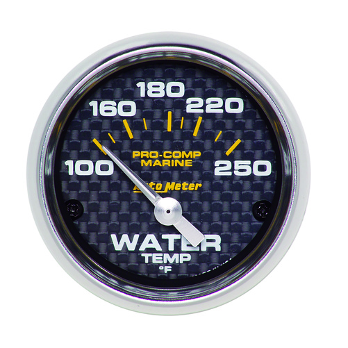 2-1/16" Vattentemperatur, 100-250 °F, MARINE CARBON FIBER