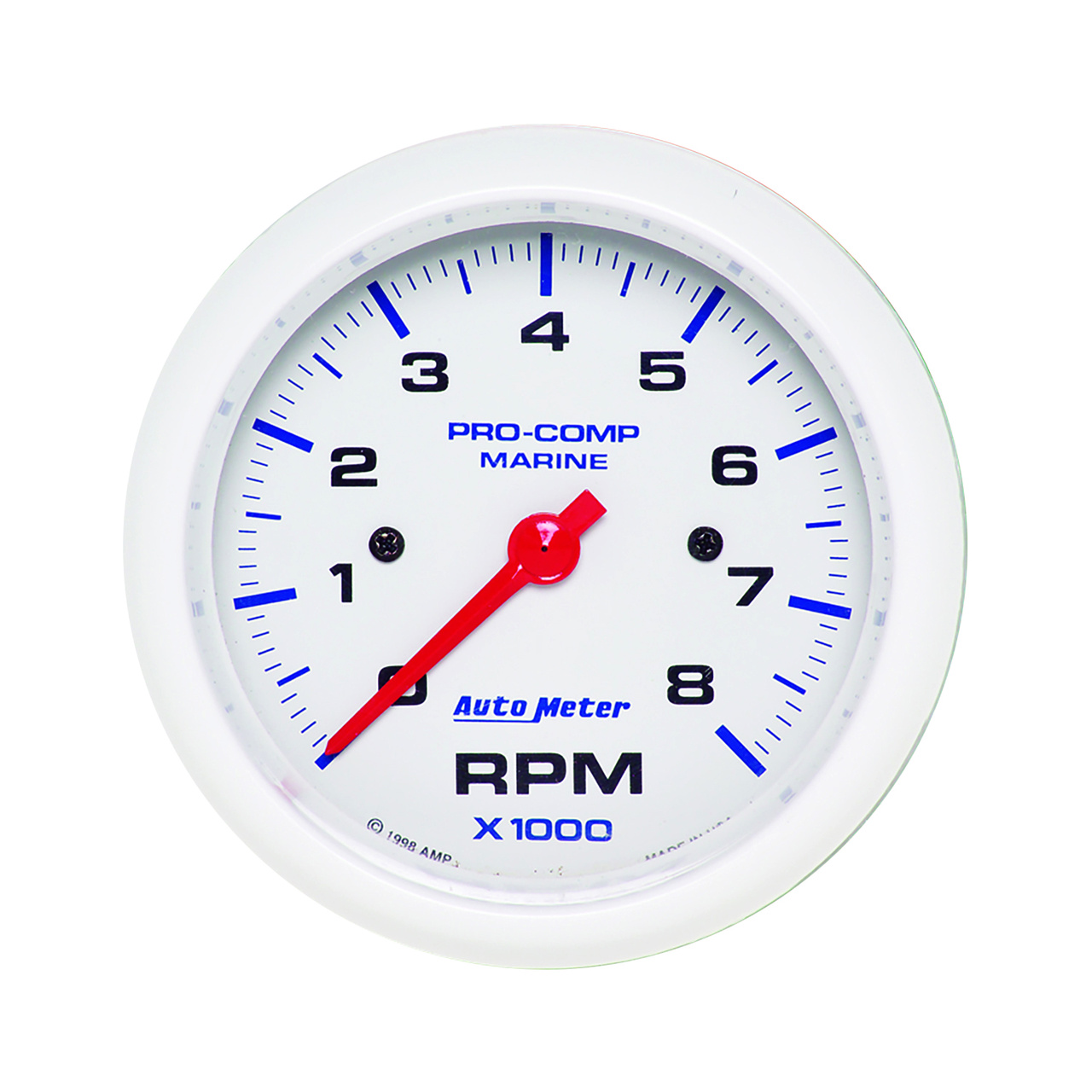 3-3/8" Varvräknare, 0-8,000 RPM, MARINE WHITE