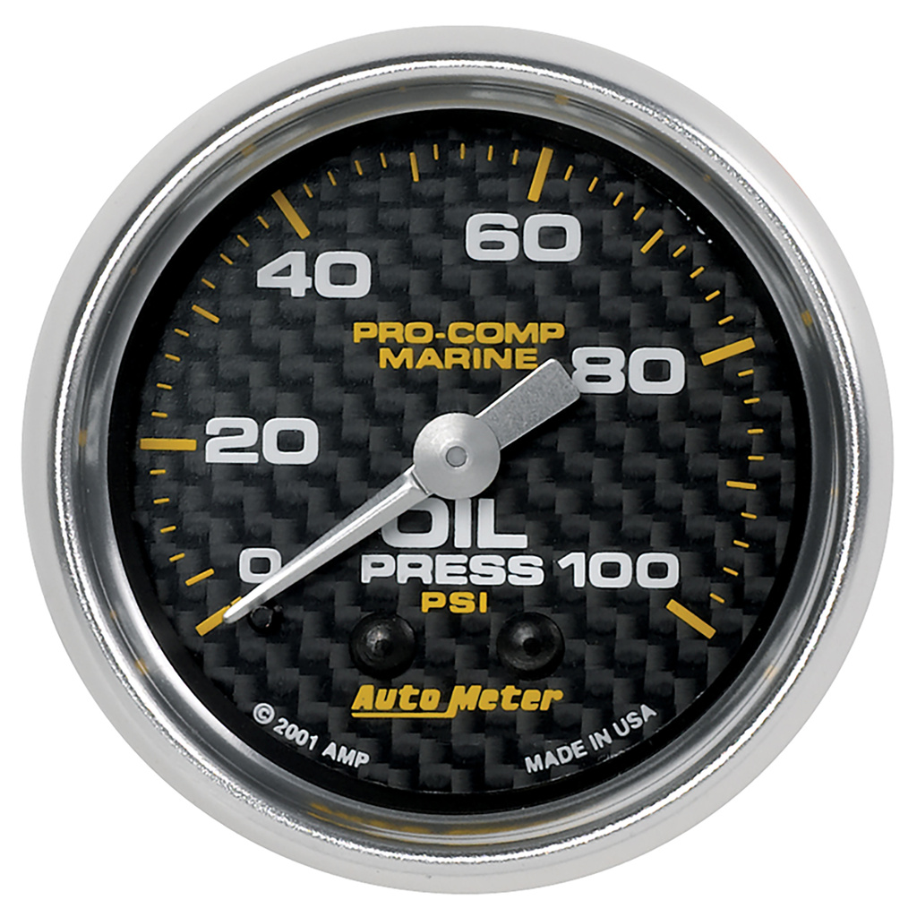 2-1/16" Oljetryck, 0-100 PSI, MARINE CARBON FIBER