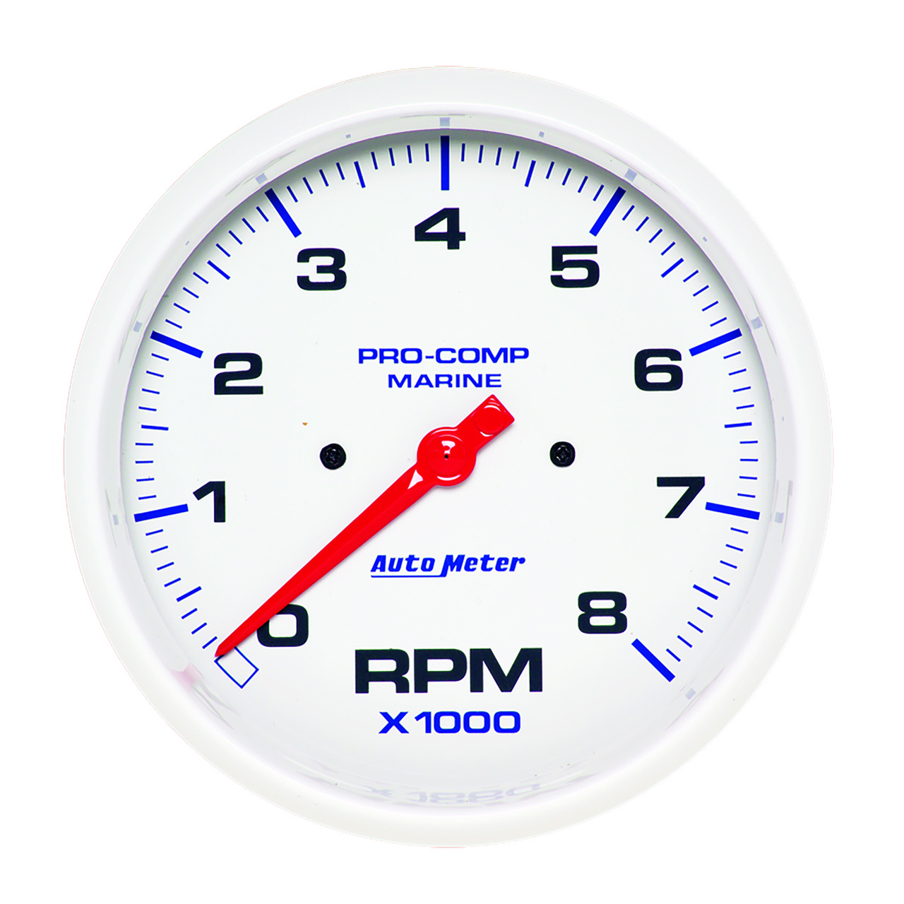 5" Varvräknare, 0-8,000 RPM, MARINE WHITE