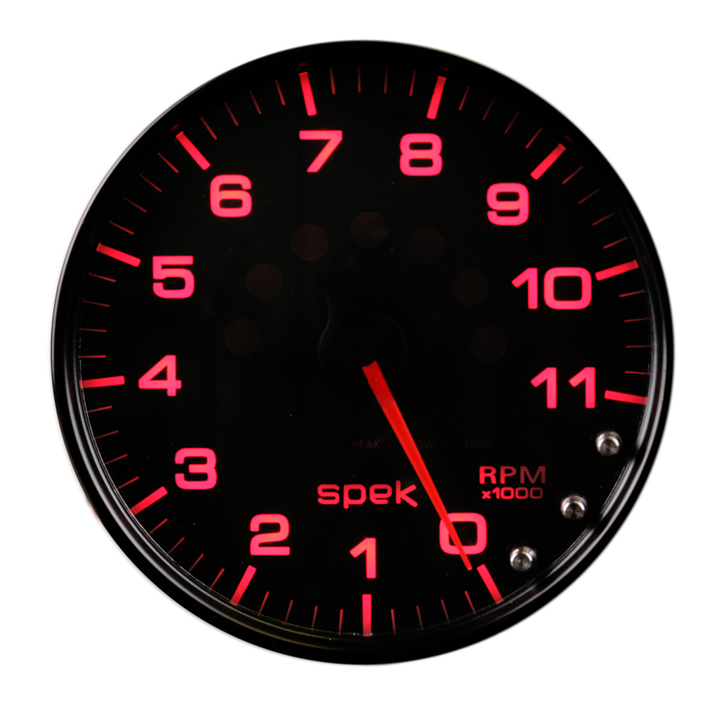 5" Varvräknare, 0-11,000 RPM, SPEK-PRO, Svart/Svart