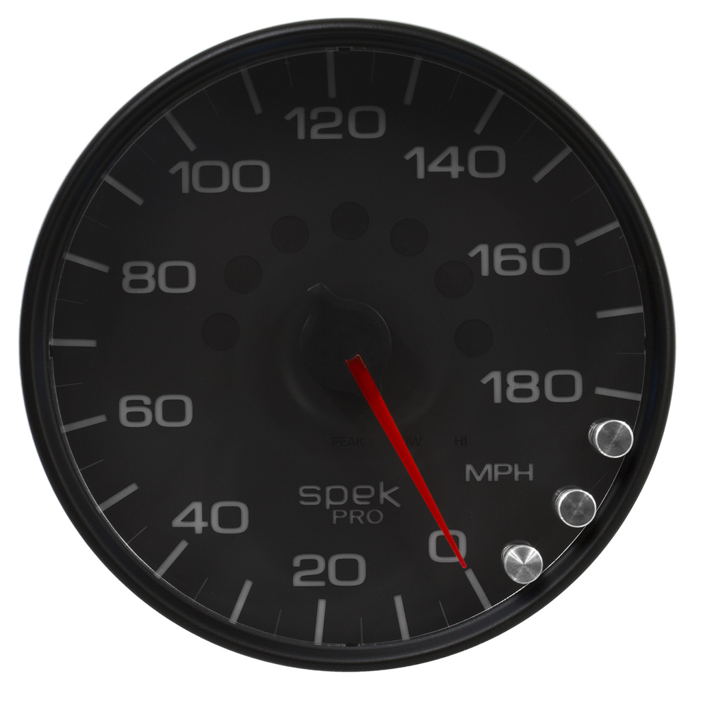5" Hastighetsmätare,, 0-180 MPH, SPEK-PRO, Svart/Svart