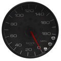 5" Hastighetsmätare,, 0-180 MPH, SPEK-PRO, Svart/Svart