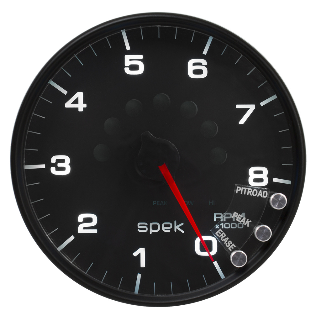 5" Varvräknare, 0-8,000 RPM, SPEK-PRO, Svart/Svart