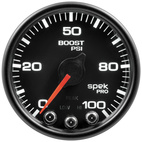 2-1/16" Laddtryck, 0-100 PSI, SPEK-PRO, Svart/Svart