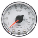 2-1/16" Varvräknare, 0-11,000 RPM, SPEK-PRO, Vit/Krom