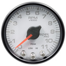 2-1/16" Varvräknare, 0-11,000 RPM, SPEK-PRO, Vit/Svart