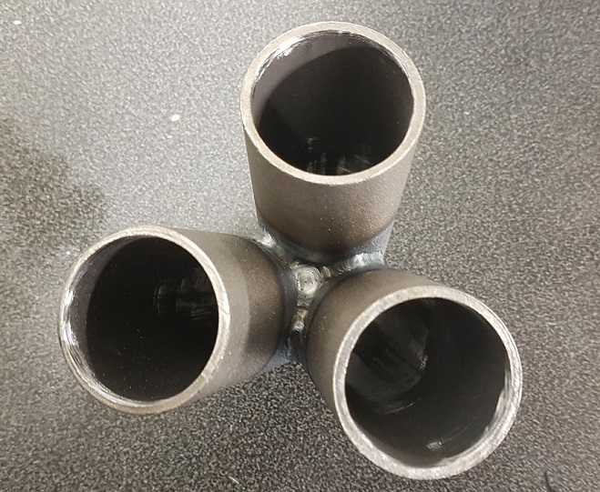 Kollektor 3 cylindrar rund stål