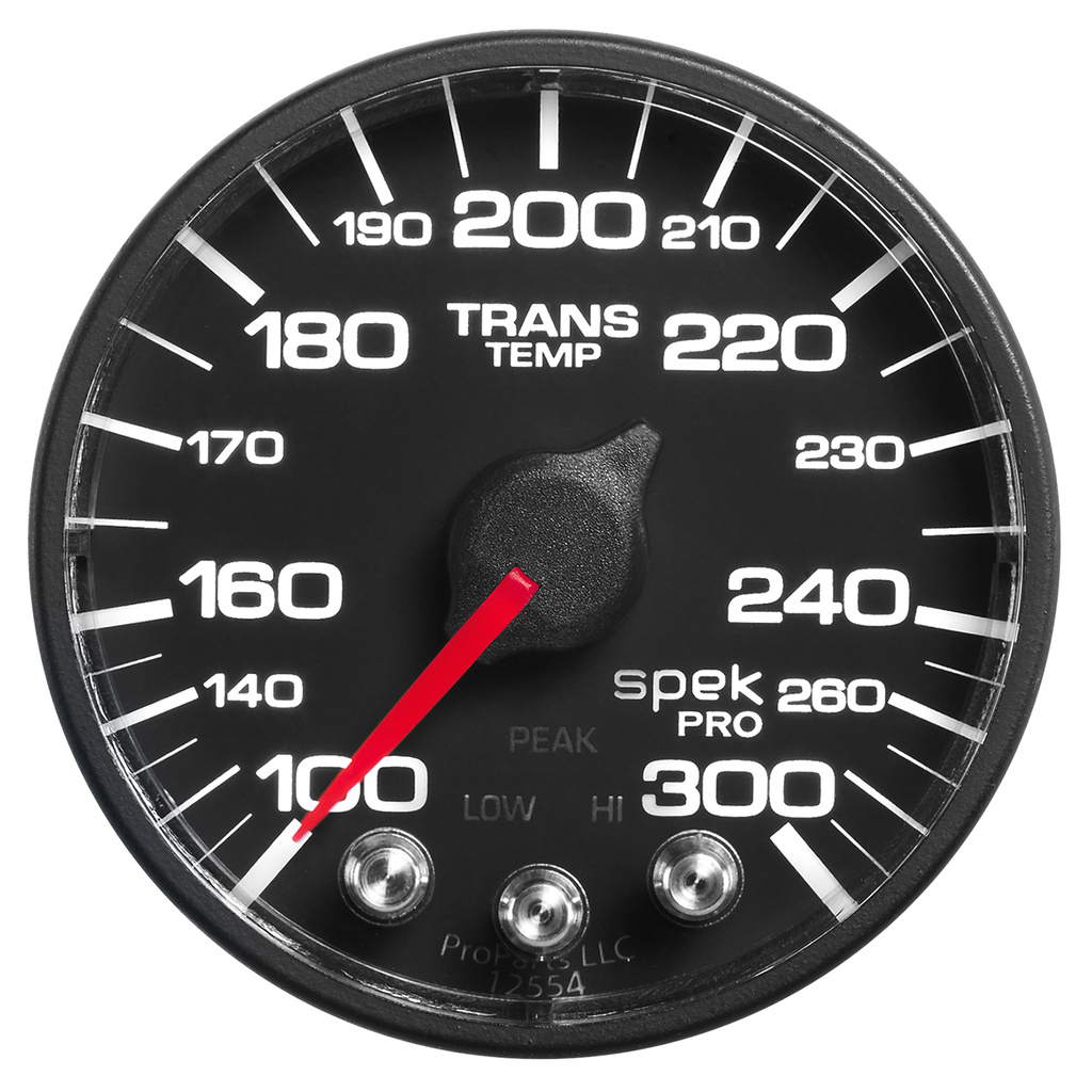 Mätarhållare A-stolpe, 0-60 PSI/0-2000 °F/100-300 °F, 08-10 FORD SUPERDUTY, SPEK-PRO, BLACK DIAL, BLACK BEZEL, FLAT ANTIGLARE LENS