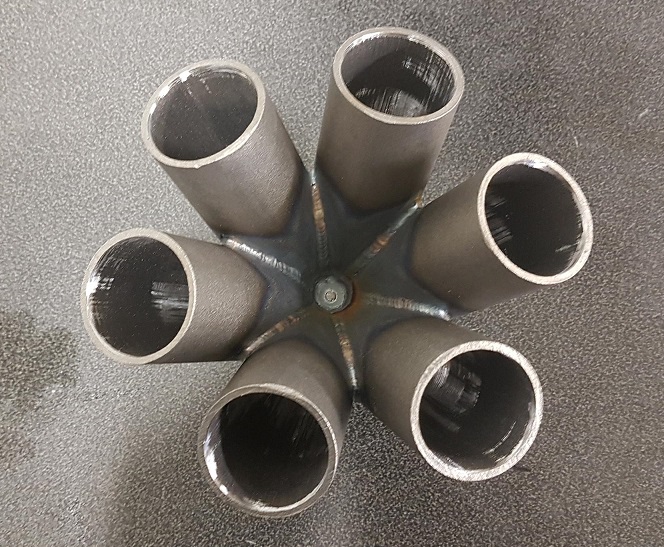 Kollektor 6 cylindrar rund stål