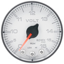 2-1/16" Voltmätare, 0-16V, SPEK-PRO, Vit/Svart
