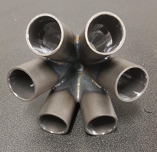 Kollektor 6 cylindrar rund stål
