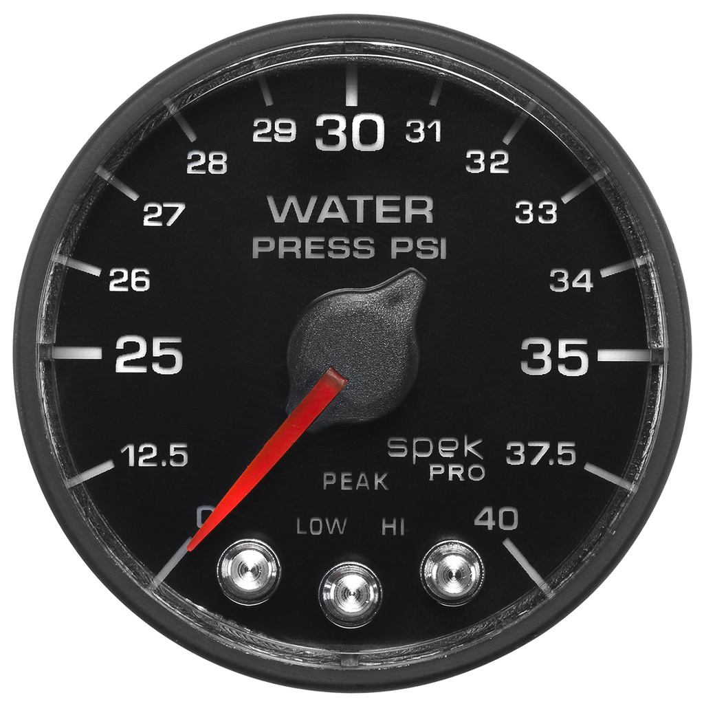 2-1/16" Vattentryck, 0-40 PSI, SPEK-PRO, Svart/Svart, ECU