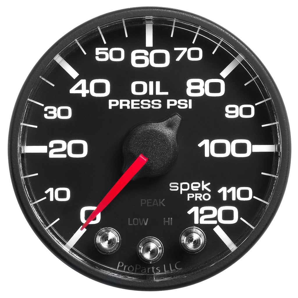 2-1/16" Oljetryck, 0-120 PSI, SPEK-PRO, Svart/Svart, ECU