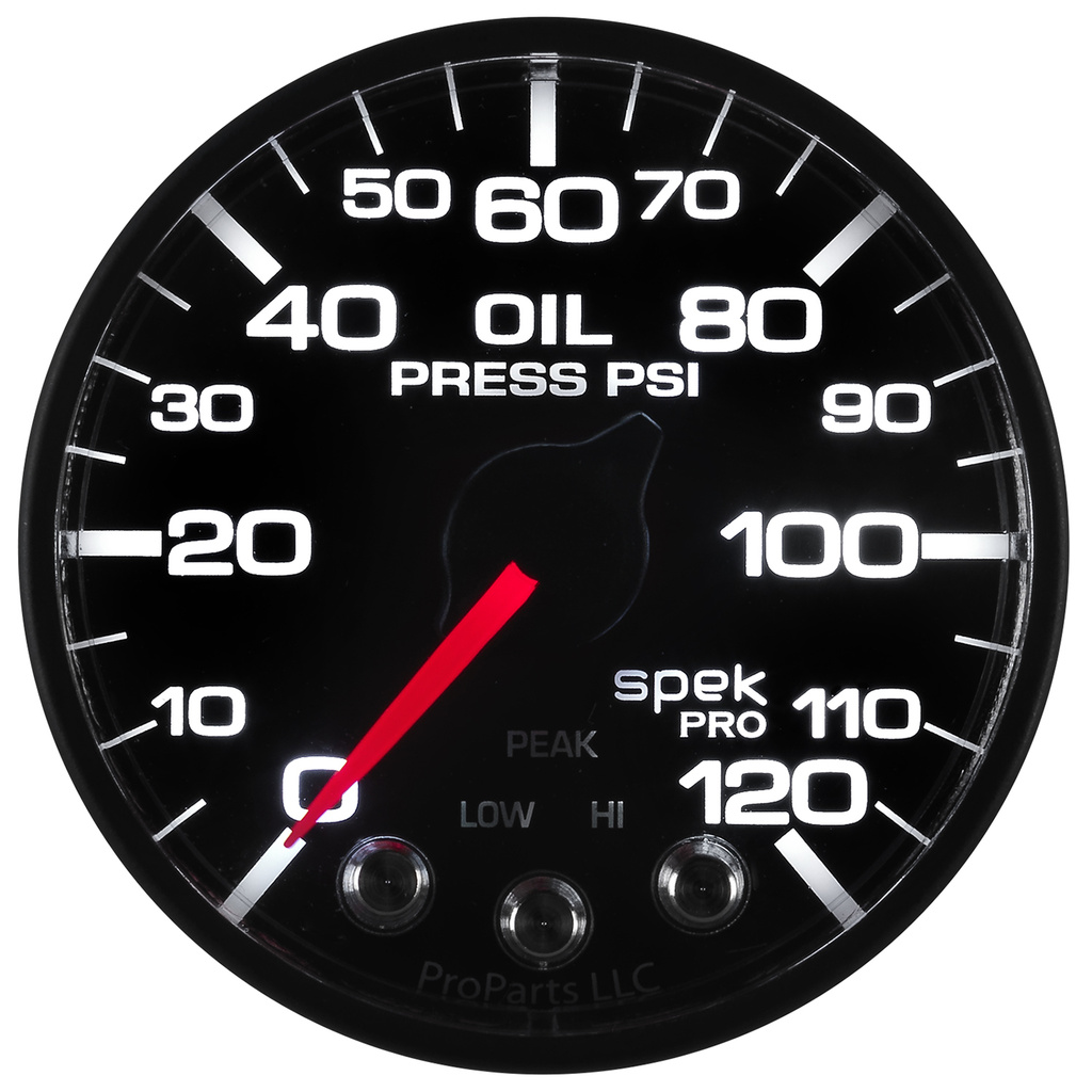 2-1/16" Oljetryck, 0-120 PSI, SPEK-PRO, Svart/Svart, ECU