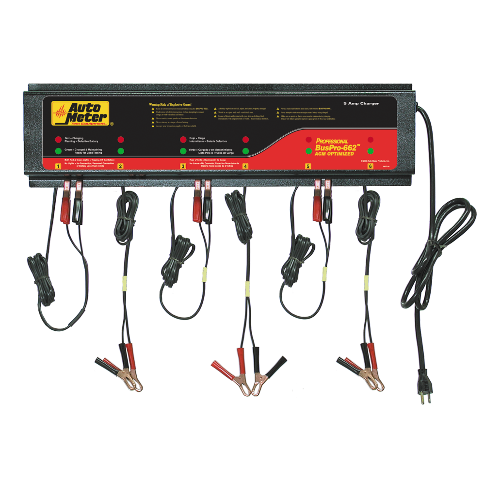 BUSPRO-662; AGM Optimized Smart Battery Charger - 6 Channel, 230v 5 amp