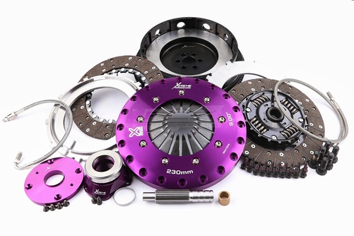 Xtreme Performance - 230mm Fjädrad hub Organisk Tvåskivig Kopplingskit Med Svänghjul & CSC 1000Nm