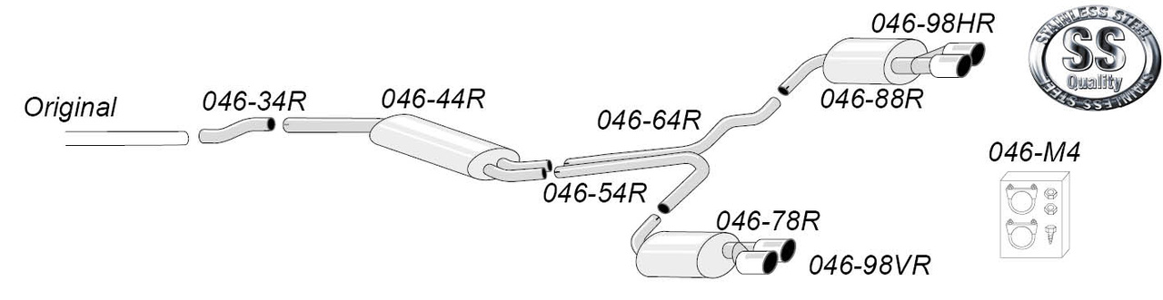 A6 (4F) 2WD Sedan/Avant 2.0TFSi år 2005-2011 Sportavgassystem