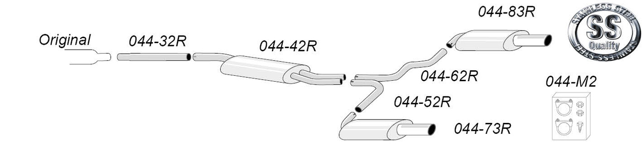 A4 (B7) 2WD Sedan/Avant 1.8T/2.0TFSI år 2005-2008 Sportavgassystem