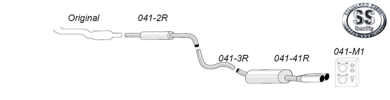 Golf IV Variant/Kombi 1.4/1.6/1.8/1.8T/1.9TDI/1.9SDI/2.0/2.3 V5 år 1998-2006 Sportavgassystem