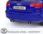 A3 (8PA) 2WD Sportback 1.4TFSi/2.0TFSi år 2004-2013 Sportavgassystem
