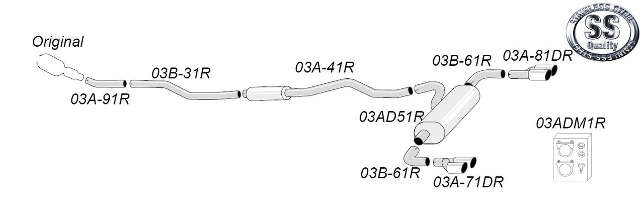 F34 320i GT 2,0T 135 kW år 2011-2016(5) Sportavgassystem