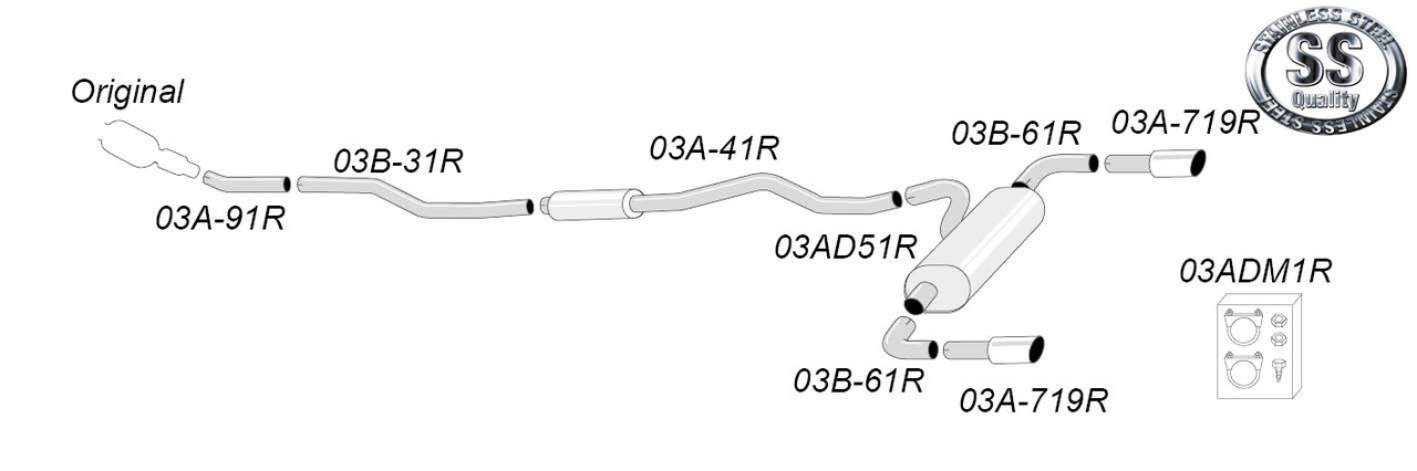 F34 320i GT 2,0T 135 kW år 2011-2016(5) Sportavgassystem