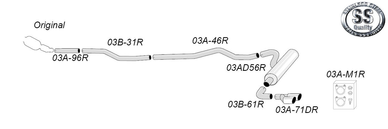 F34 318D/320D GT år 2011-2016(5) Sportavgassystem