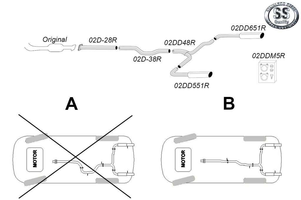 V70/XC70 AWD D4/D5 år 2007-2016; V70/XC70 2WD** 1.6D*/D2*/D3/D4 år 2007-2016 Sportavgassystem