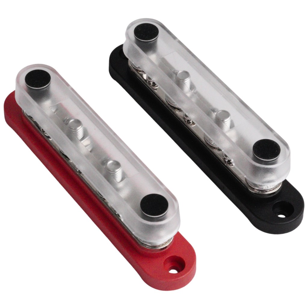 Kabelterminal 4x M8 / 6x M4 Röd/Svart