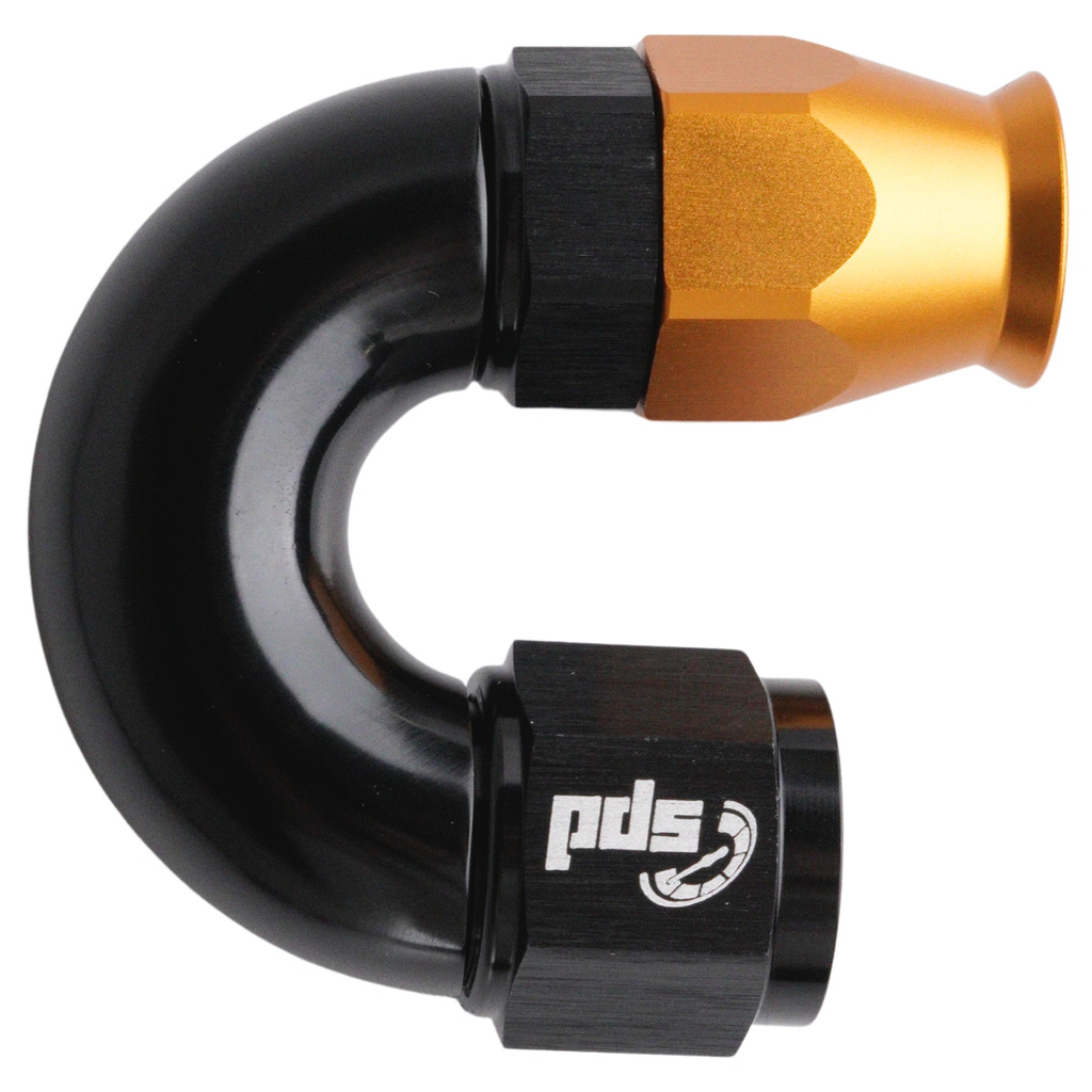 AN8 -180° Full flow PTFE Slangkoppling