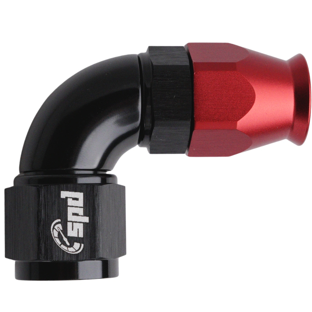 AN8 - 90° Full flow PTFE Slangkoppling